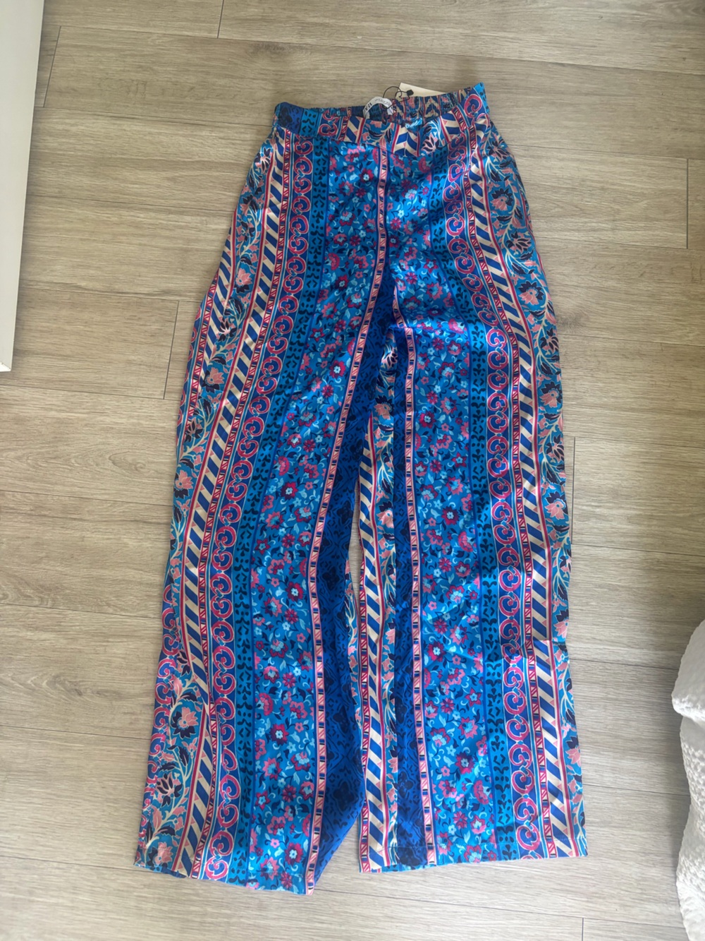 Zara Blue Floral Tie-Waist Swim Sarong